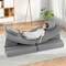 8-Piece Grey Suede Kids Sofa Play Set with Trapezoidal and Rounded Cushions Modular Couch for Kids